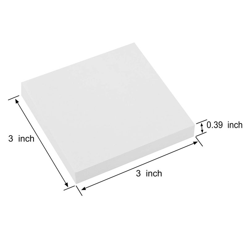 ZCZN 400 Sheets Pop-up Sticky Notes, 3 x 3 Inches, 4 Pads Bright Color Self-Stick Notes, 100 Sheets/Pad, White - Image 2